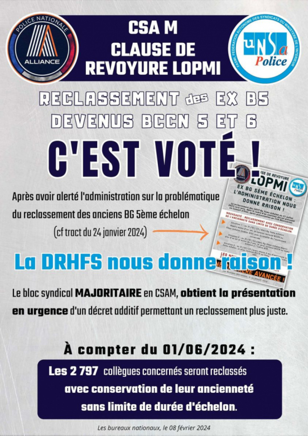 CSA M clause de revoyure LOPMI