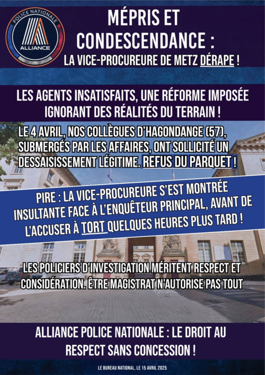 MÉPRIS ET CONDESCENDANCE : LA VICE-PROCUREURE DE METZ DÉRAPE !