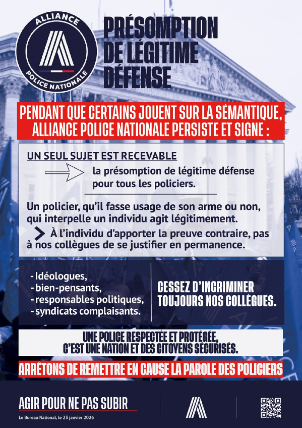 PRÉSOMPTION DE LÉGITIME DÉFENSE