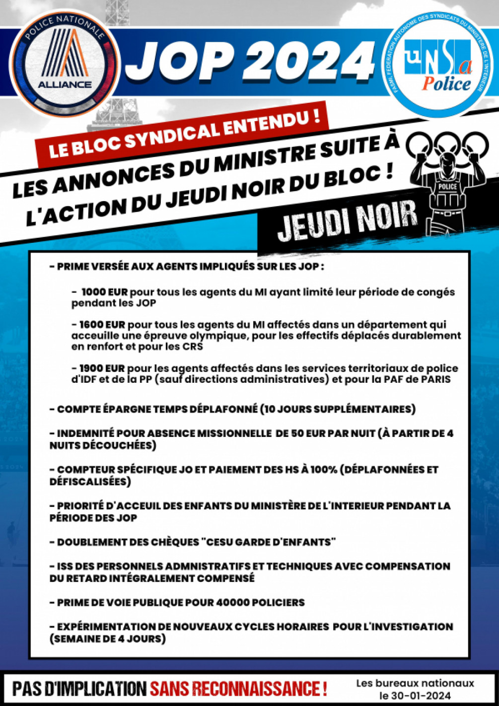 LE BLOC SYNDICAL ENTENDU ! Les annonces du Ministre suite à l'action du #JEUDINOIR du BLOC !