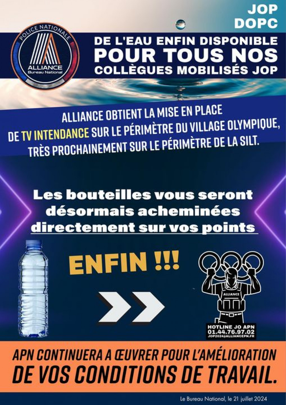 JOP DOPC de l'eau enfin disponible